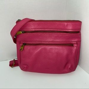 New Fossil Leather Crossbody Bag Fuschia Pink